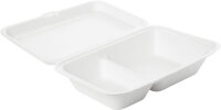 Menübox 2-geteilt 470/300 ml, Bagasse 241x163x65 mm...