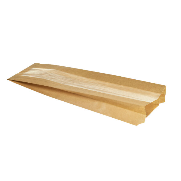 Papierbeutel für Baguettes  370x100x50 mm (Farbe: Braun / Material: Karton/Zellulose) (VPE 1000 St.)