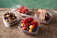 rPET Deli Hinged 375 ml? 134x128x48 mm...