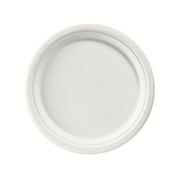 Teller ø 26 cm  Weiss - uncoated Ø260 mm (Farbe: Weiß / Material: Bagasse) (VPE 400 St.)