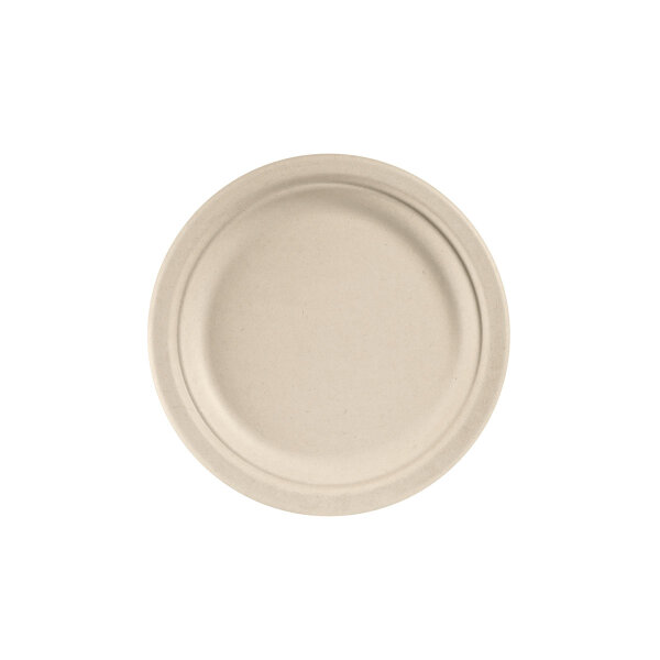 Teller ø 22 cm Braun - uncoated Ø220 mm (Farbe: Braun / Material: Bagasse) (VPE 450 St.)