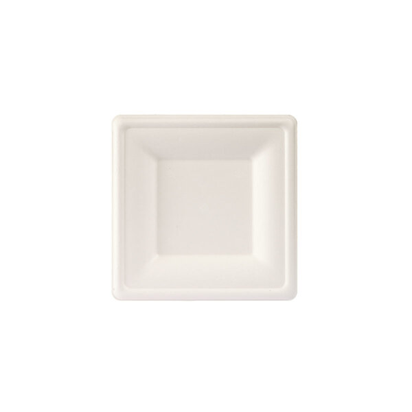 Teller, quadratisch 16x16 cm Weiss - uncoated 160x160 mm (Farbe: Weiß / Material: Bagasse) (VPE 2000 St.)