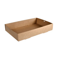 Catering-Tray Cardboard / PLA braun, Large 450x310 mm...