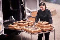 Catering-Deckel Cardboard / PLA braun, Medium 364x255 mm (Farbe: Braun / Material: Papier) (VPE 100 St.)