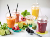 Kuppeldeckel mit Öffnung für 188001-2, rPET  mm...