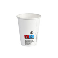 Kaffeebecher, 240 ml, PAP/PLA  mm (Farbe: Weiß /...