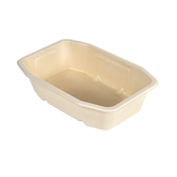 HMR Fibretray/PLA 1-comp, 215x148x50 mm  215x148x50 mm (Farbe: Braun / Material: Coated Bagasse) (VPE 320 St.)