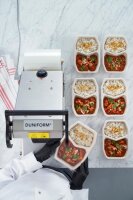 HMR Fibretray/PE 2-comp 2-geteilt 215x148x50 mm 215x148x50 mm (Farbe: Braun / Material: Coated Bagasse) (VPE 320 St.)