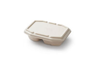 HMR Fibretray/PE 2-comp 2-geteilt 215x148x50 mm 215x148x50 mm (Farbe: Braun / Material: Coated Bagasse) (VPE 320 St.)