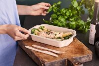 Tray Take-Away Fibre 1-comp? 250x159x43? mm (Farbe: Natur  / Material: Coated Bagasse) (VPE 225 St.)