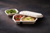 Tray Take-Away 2-geteilt Fibre 2-comp? 250x159x45? mm (Farbe: Natur  / Material: Coated Bagasse) (VPE 225 St.)