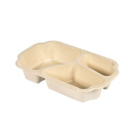 Tray Take-Away 3-geteilt Fibre 3-comp? 250x159x48? mm...