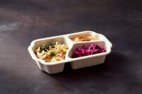 Tray Take-Away 3-geteilt Fibre 3-comp? 250x159x48? mm...