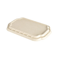 Take-Away Fibre Lid? 256x165x19? mm (Farbe: Natur  / Material: Coated Bagasse) (VPE 225 St.)