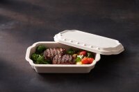 Take-Away Fibre Lid? 256x165x19? mm (Farbe: Natur  / Material: Coated Bagasse) (VPE 225 St.)