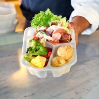 Biokunststoff Schale Take-Away 3-geteilt 250x159x48 mm...