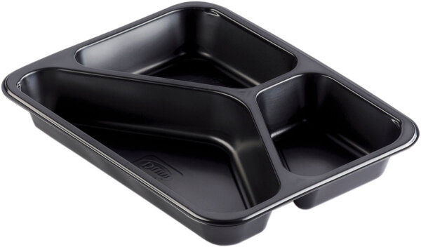 PP-Schale Caterline 3-geteilt 227x178x32 mm (Farbe: Schwarz / Material: PP) (VPE 216 St.)