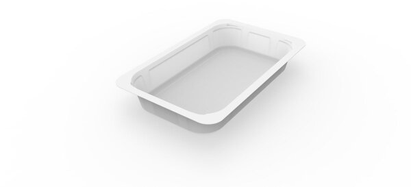 1/4 GN Menüschalen 1-geteilt 265x162x40 mm (Farbe: Weiß / Material: PP/MIN) (VPE 225 St.)