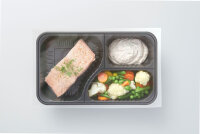 Menüschale 3-geteilt 3-comp 260x158x44,7 mm (Farbe: Schwarz / Material: PP/MIN) (VPE 384 St.)