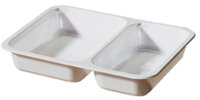CPET-Schale 2-geteilt 225x175x35 mm (Farbe: Weiß /...