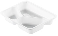 CPET-Schale 3-geteilt 225x175x43 mm (Farbe: Weiß /...