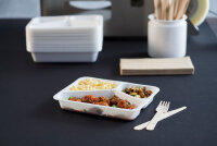 CPET-Schale 3-geteilt 225x175x43 mm (Farbe: Weiß /...