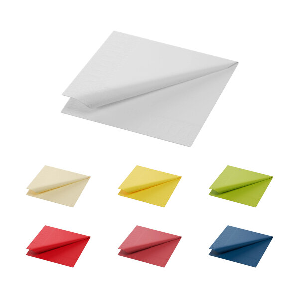 Zelltuchservietten 33 x 33 cm, 1-lagig, 1/4-Falz, Uni (VPE 3000 St.)