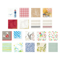 Zelltuchservietten 33 x 33 cm, 3-lagig, 1/4-Falz, Motive...