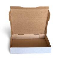Pizzakarton 26 x 26 x 4 cm neutral weiß/braun Doppelkraft | VPE 100